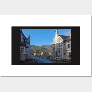 View of Castleton looking towards Mam Tor, Derbyshire,UK Posters and Art